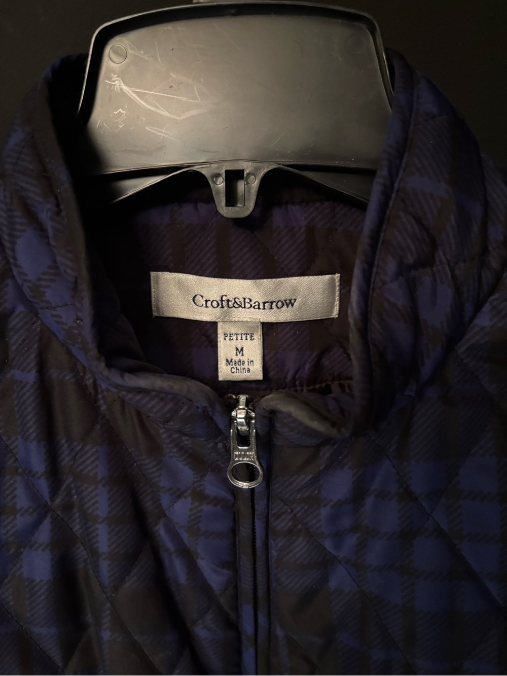 croft & barrow Purple Plaid Quilted Sleeveless Vest - Picture 2 of 5